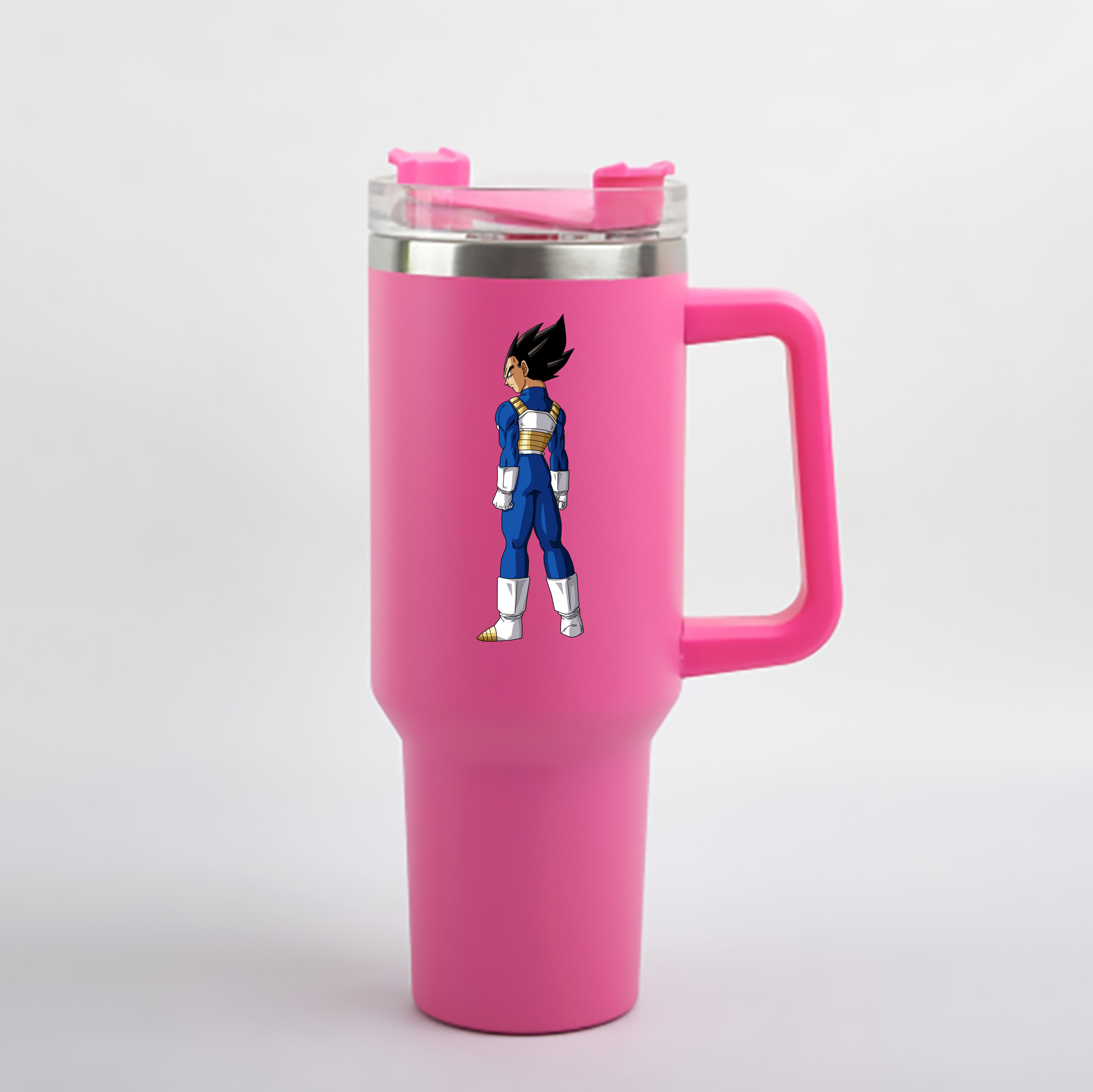 （画像用） ドラゴンボール ベジータ四世（Bejīta Yonsei）DRAGON BALL Vegeta IV 1200mL車用タンブラー - クリスタルステッカー（プラスチックストロー付き）
